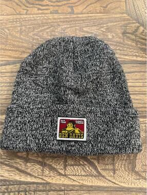 Ben Davis Beanie Knit Hat Men's One Size Heather Grey Cuffed Workwear Streetwear